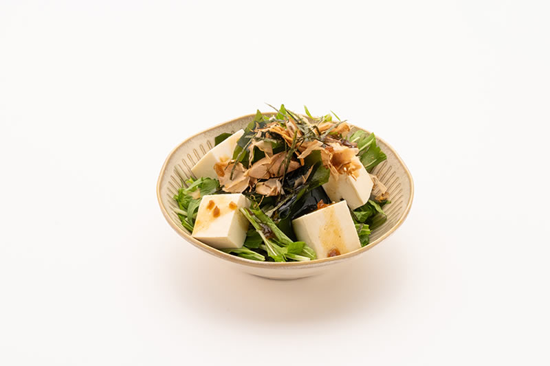 豆腐と水菜のサラダ